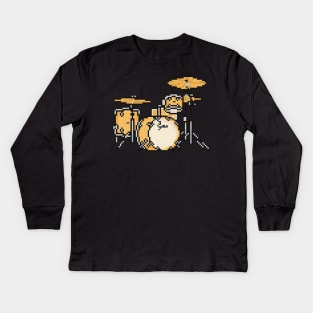 Pixel Maple Stones Drums Kids Long Sleeve T-Shirt